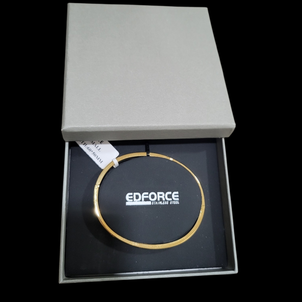 UNISEX EdForce Stainless Steel  Bangle.Bracelet Gold Plated ,New
